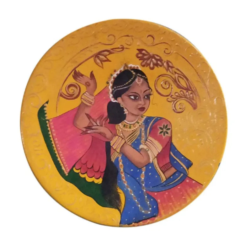 Art of Rajasthan Wooden Handpainted Wall Plate Decor |12 Inch Default Title