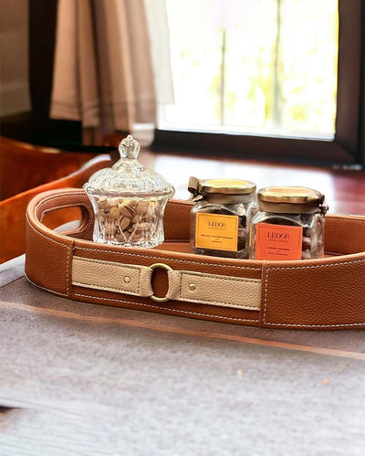 Beautiful Orange Shade Finish Luxora Serving Tray