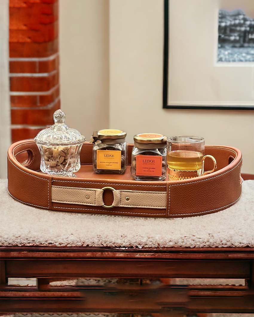 Beautiful Orange Shade Finish Luxora Serving Tray