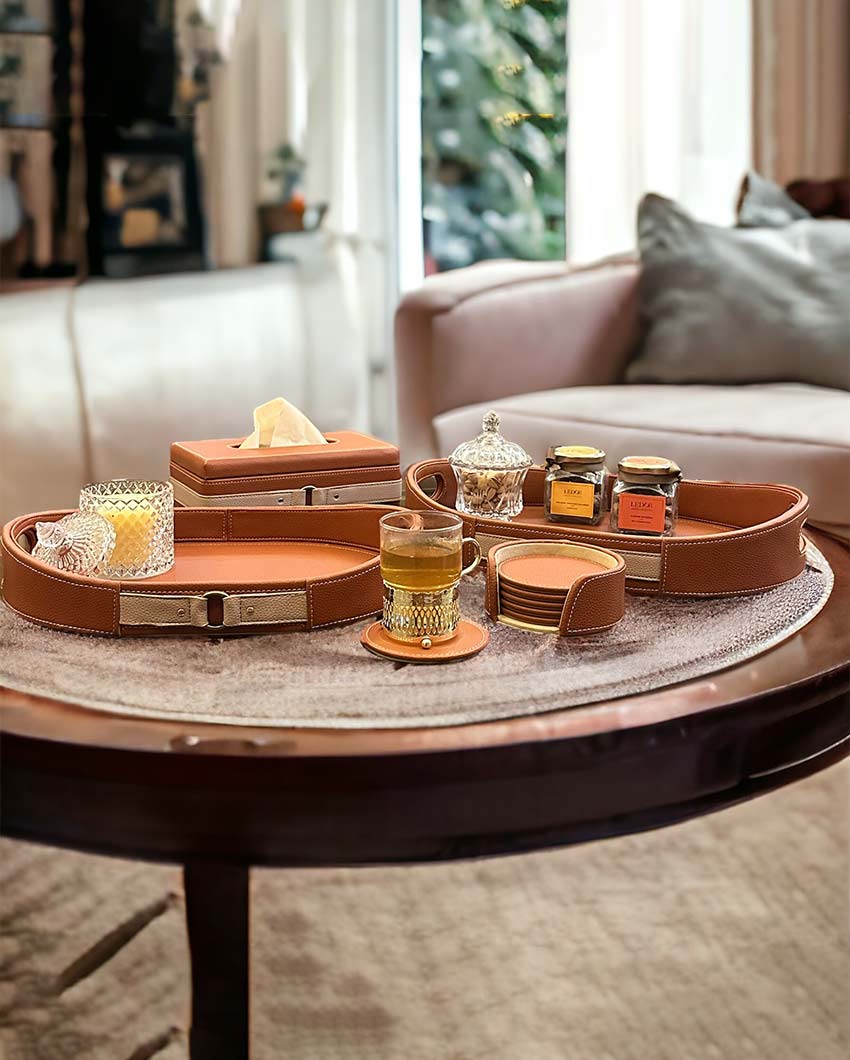 Beautiful Orange Shade Finish Luxora Serving Tray