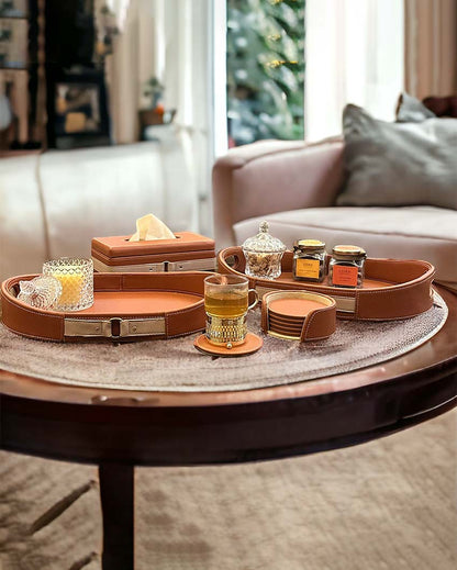 Beautiful Orange Shade Finish Luxora Serving Tray