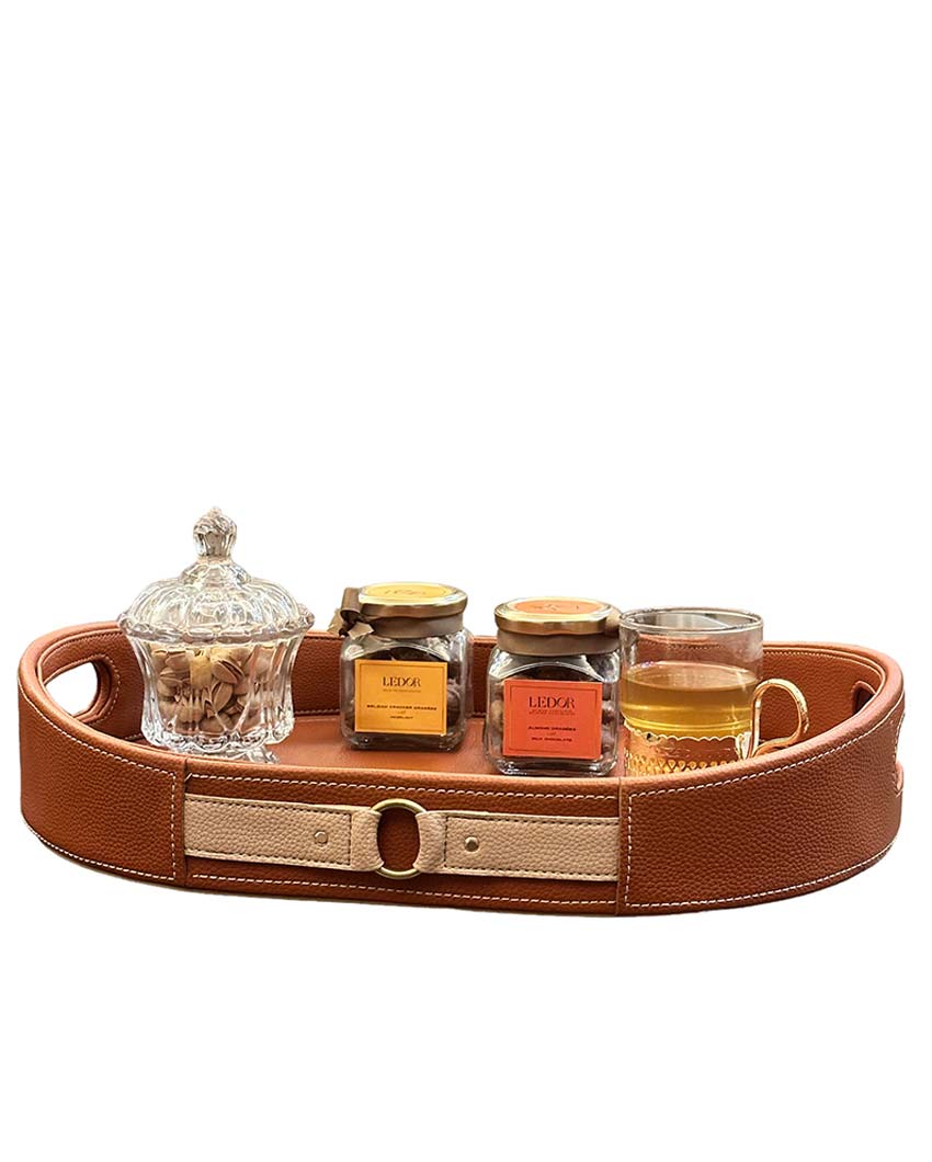 Beautiful Orange Shade Finish Luxora Serving Tray