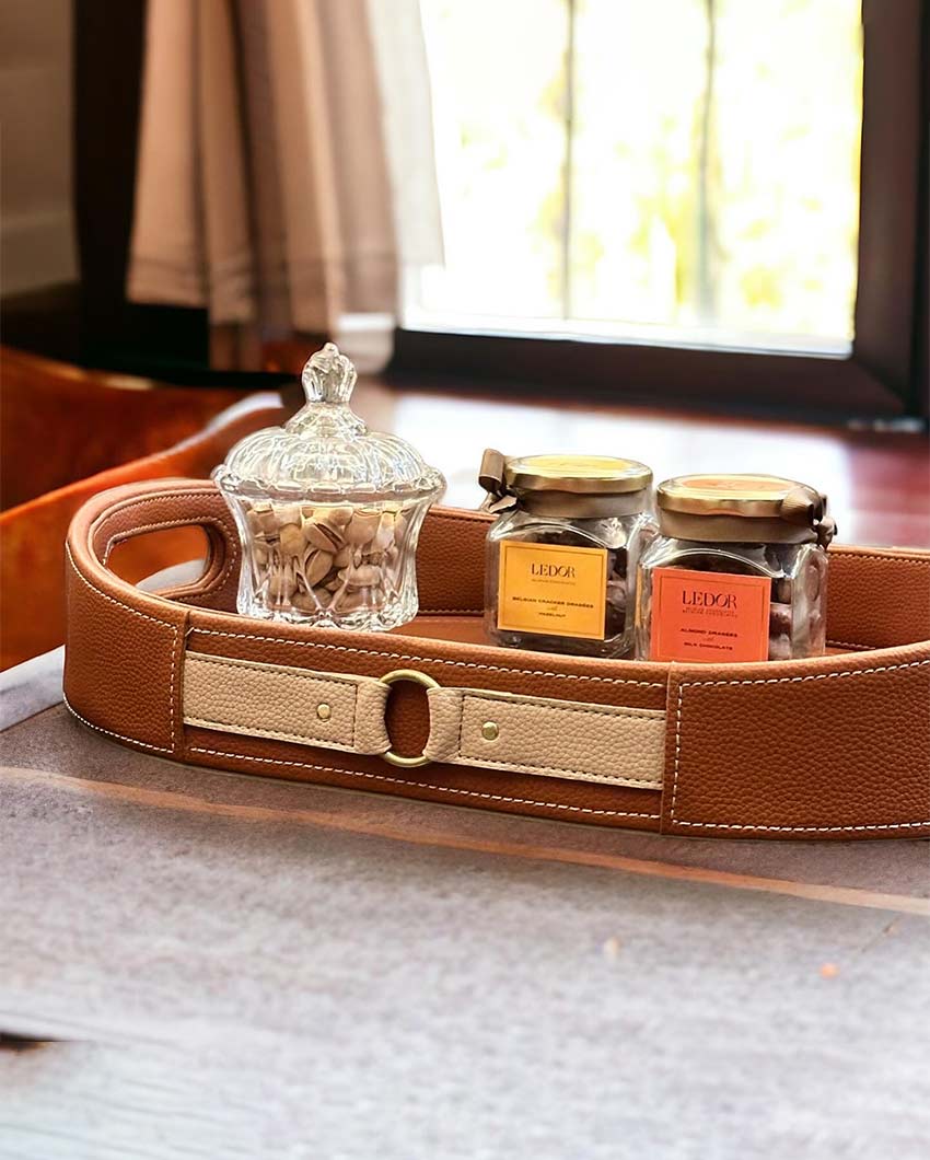Beautiful Orange Shade Finish Luxora Serving Tray