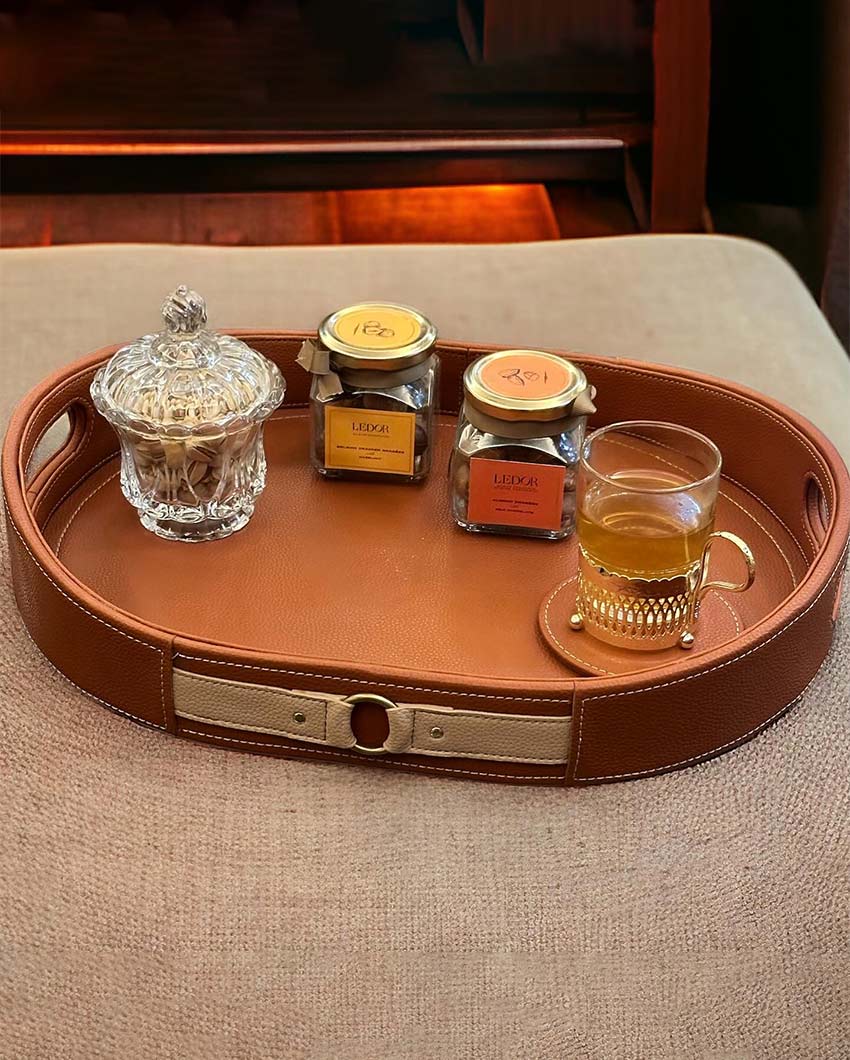 Beautiful Orange Shade Finish Luxora Serving Tray