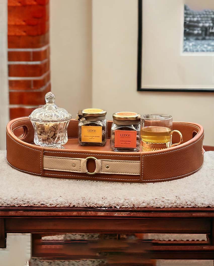 Beautiful Orange Shade Finish Luxora Serving Tray