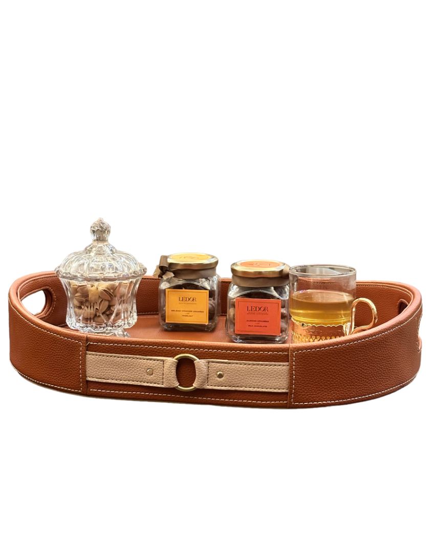 Beautiful Orange Shade Finish Luxora Serving Tray