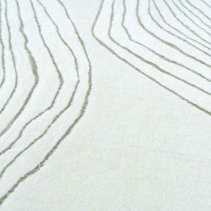 Artistic White Trickle Wool Viscose Floor Covering Rug