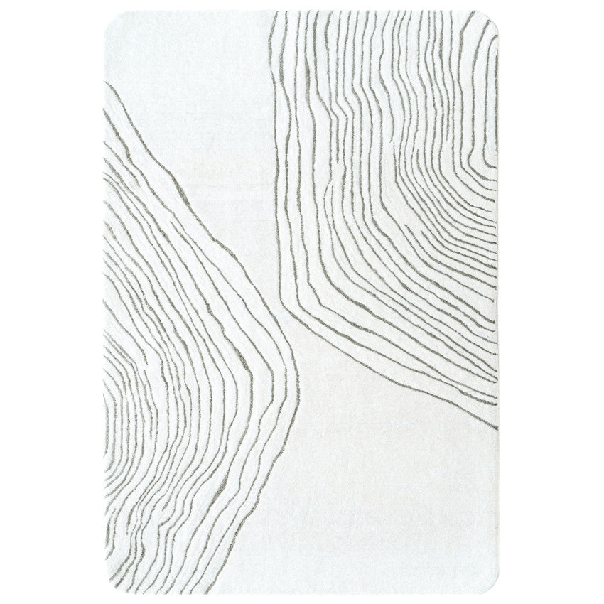 Artistic White Trickle Wool Viscose Floor Covering Rug