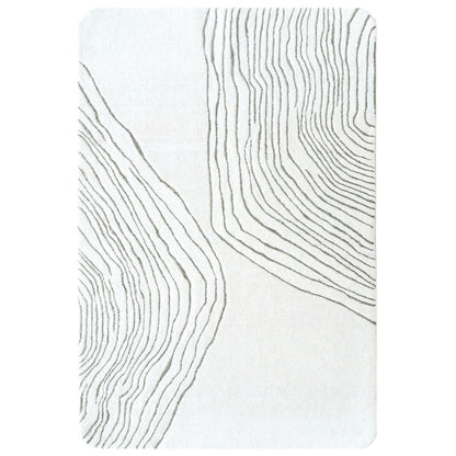 Artistic White Trickle Wool Viscose Floor Covering Rug