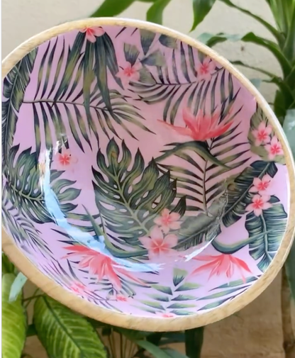 Tropical Serving Wooden Dip Bowl