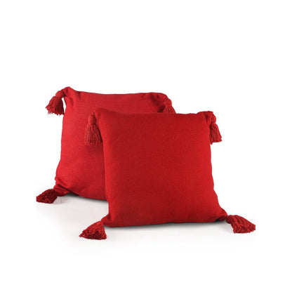 Vibrant Cotton Cushion Cover | Multiple Colors | Set of 2 | 16 x 16 inches