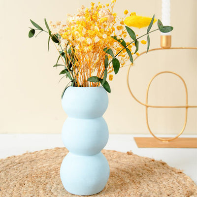 Blue Skies Vase And Artificial Bunch