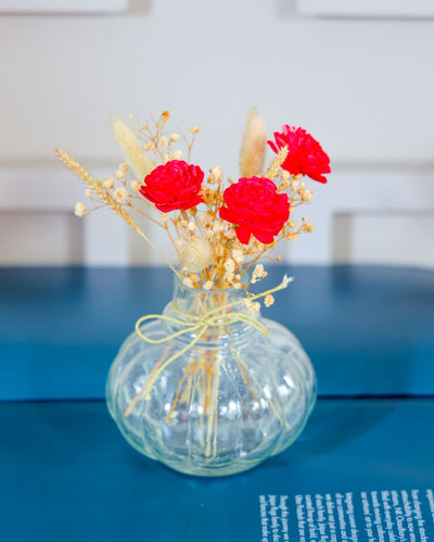 Red Radiance Velvet Bunch With Mini Vase