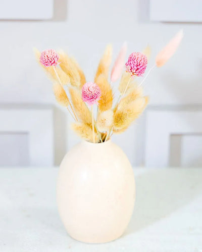 Belly Ceramic Vase With Heavenly Bunch