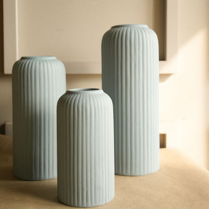 Modern Ribbed Vase | Set Of 3