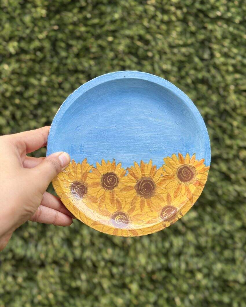 Floral Print Mango Wood Plate | 4 x 2 inches