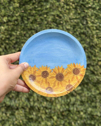 Floral Print Mango Wood Plate | 4 x 2 inches