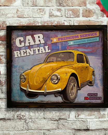 VW Beetle Retro Wall Frame | 21 x 17 inches