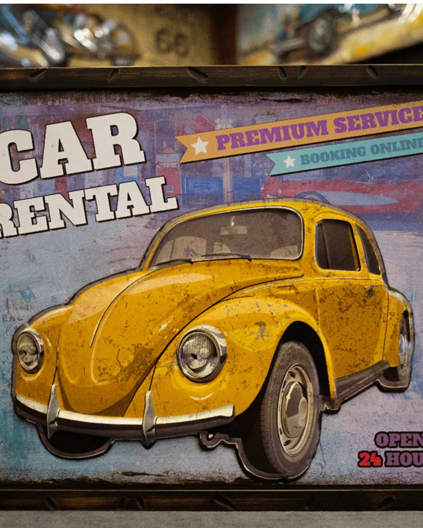 VW Beetle Retro Wall Frame | 21 x 17 inches