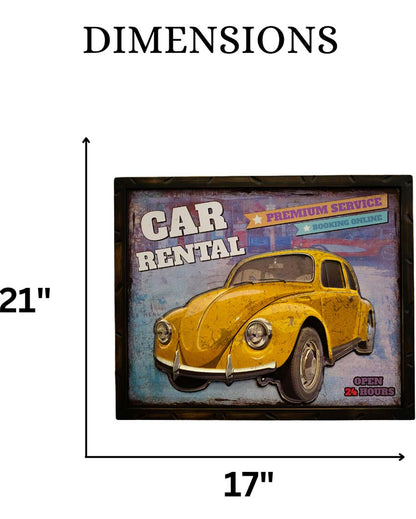 VW Beetle Retro Wall Frame | 21 x 17 inches