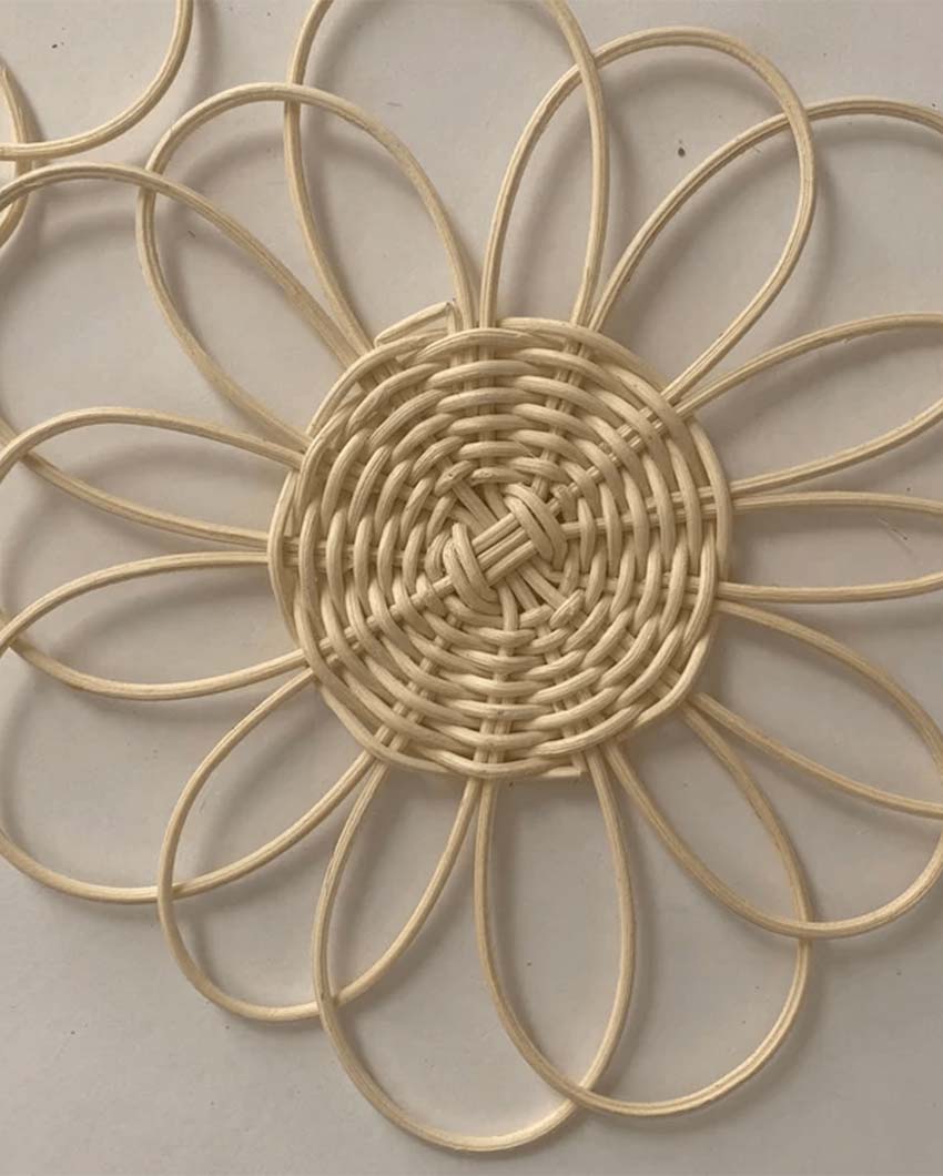 Rattan Flower Wall Decor | Pack of 3