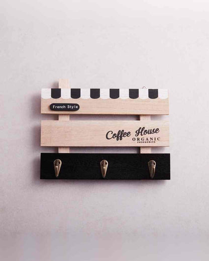 Coffee House Wall Key Holder | Beige | 20 x 25 cm / 8 x 10 inches