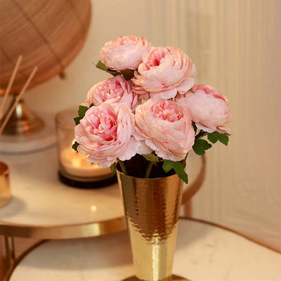 The Romania | Artificial Light Pink Peony Pack of 6