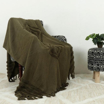 Tufted Cotton Throw | 62 x 52 Inches
