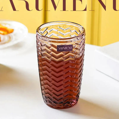 Maroon Modern Muse Tumbler Glass | Set of 4, 8 | 310ml Set of 4