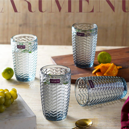 Clear Modern Muse Tumbler Glass | Set of 4, 8 | 310ml Set of 4