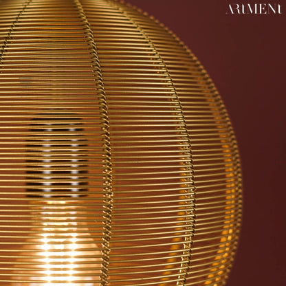 Bohemian Golden Radiance Round Metal Pendant Lamp Brown Default Title