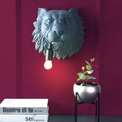 Illuminated King of the Jungle Wall Décor | Multiple Colors Grey