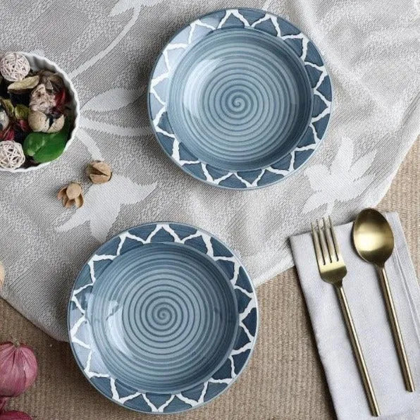 Santiago Ceramic Deep Pasta Plates | Set of 2 | 7 Inches