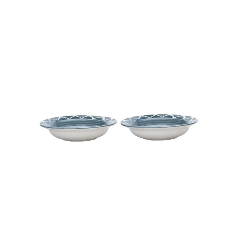 Santiago Ceramic Deep Pasta Plates | Set of 2 | 7 Inches