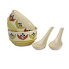 The Decor Lane Bowls dusaan Doosan dushan Dusan Dosan home & living Ceramic Soup Bowls with Spoons  Set of 2