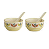 The Decor Lane Bowls dusaan Doosan dushan Dusan Dosan home & living Ceramic Soup Bowls with Spoons  Set of 2