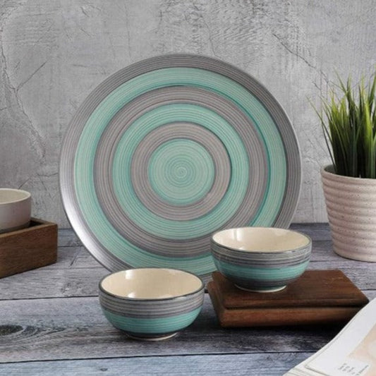 Ceramic Dinner Plate and 2 Bowl Set
