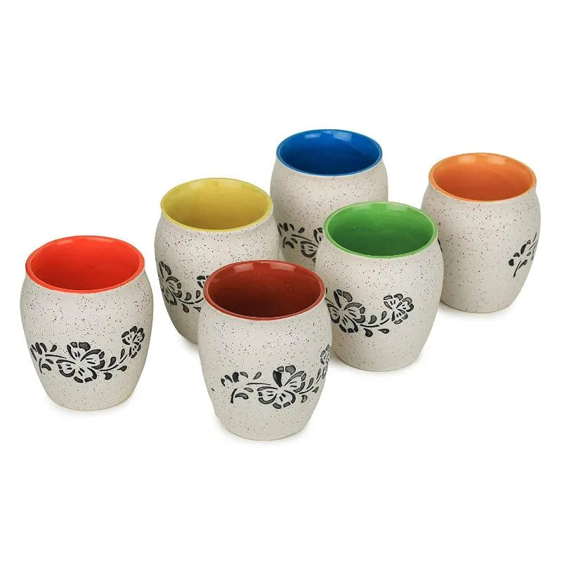 The Decor Lane Cups & Mugs dusaan Doosan dushan Dusan Dosan home & living Ceramic Tea Cups  Set of 6