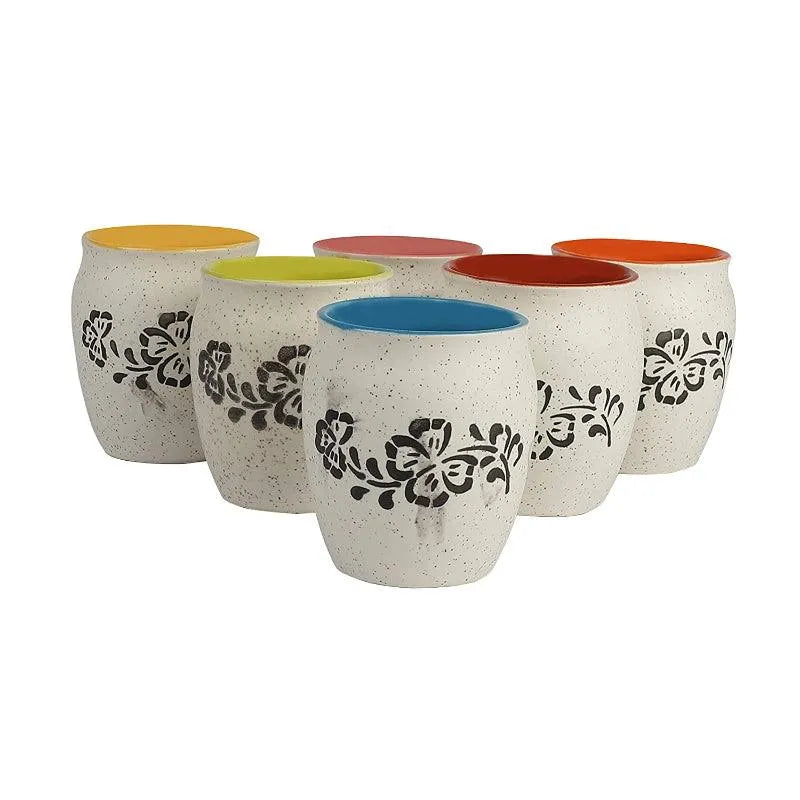 The Decor Lane Cups & Mugs dusaan Doosan dushan Dusan Dosan home & living Ceramic Tea Cups  Set of 6