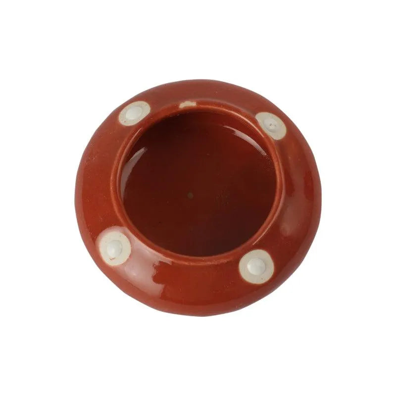 The Decor Lane Candles dusaan Doosan dushan Dusan Dosan home & living Maroon Ceramic Diya Box  Set of 6   colours