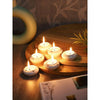 The Decor Lane Candles dusaan Doosan dushan Dusan Dosan home & living Maroon Ceramic Diya Box  Set of 6   colours