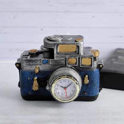 Vintage Camera Clock Decorative Accent | Multiple Colors Blue