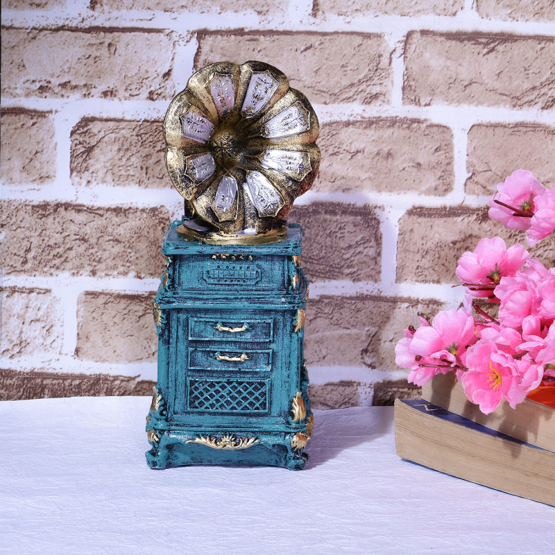 Tall Antique Gramophone Accent | Multiple Colors Blue