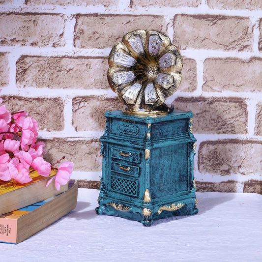 Tall Antique Gramophone Accent | Multiple Colors Blue