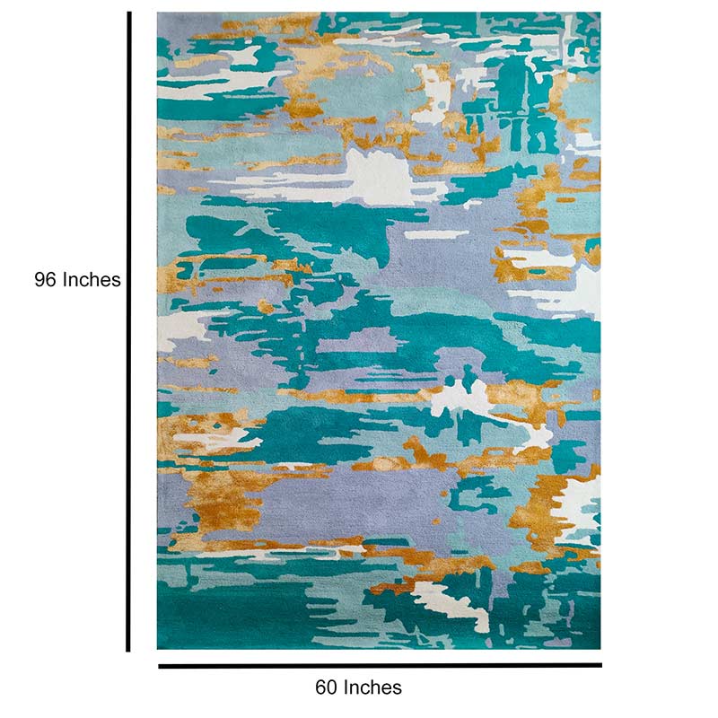 Abstract Tufted Woolen Rug | 8x5 ft