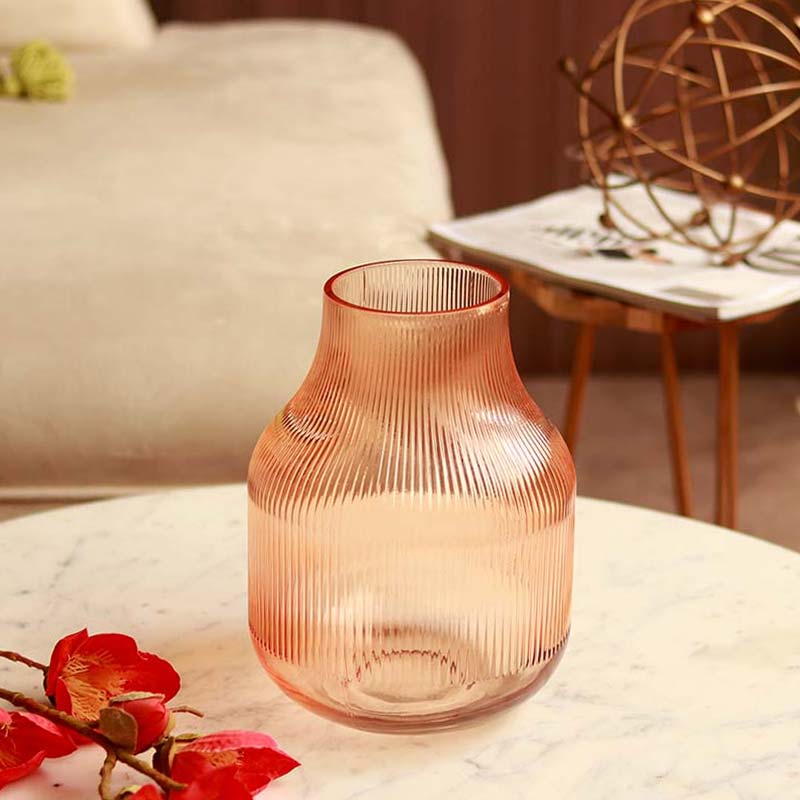 The Petite Arc Tangerine | Amber Glass Vase