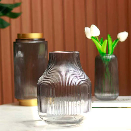 The Petite Arc Snow | Grey Glass Vase