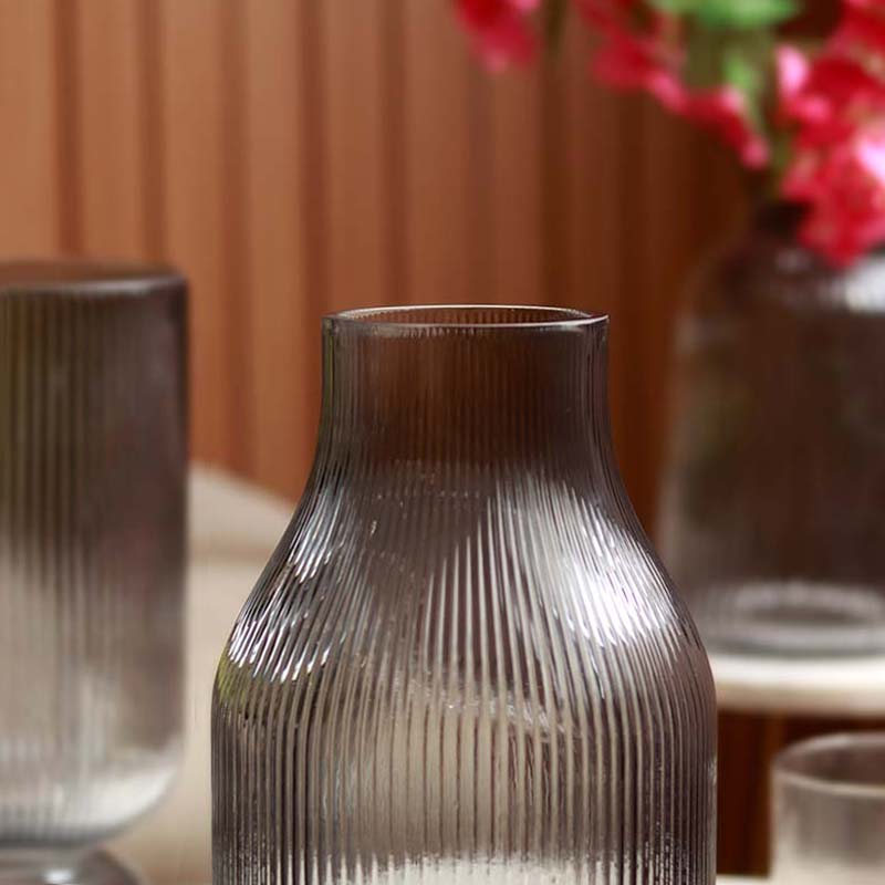 The Arc Charcoal | Grey Glass Vase