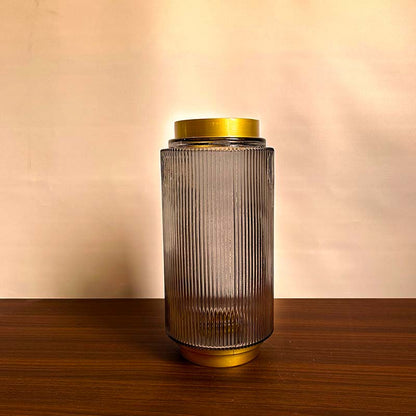 The Gilded Greystone | Grey & Gold Glass Vase