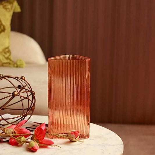 The Svelte Tangerine | Amber Glass Vase